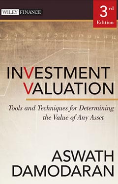 Book Cover of Investment Valuation by Aswath Damodaran, 3rd edition published by Wiley