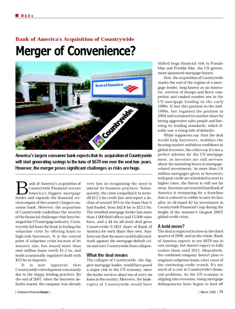 Merger of Convenience