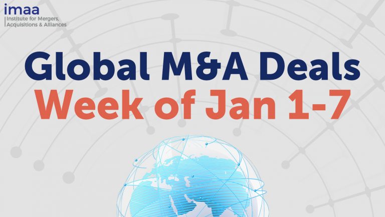Global M&A Deals Week of Jan 1-7, 2024